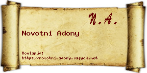 Novotni Adony névjegykártya